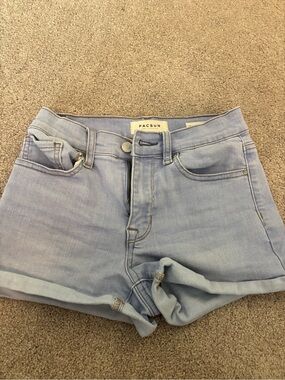 PacSun Faded Light Blue Shortie Denim Shorts